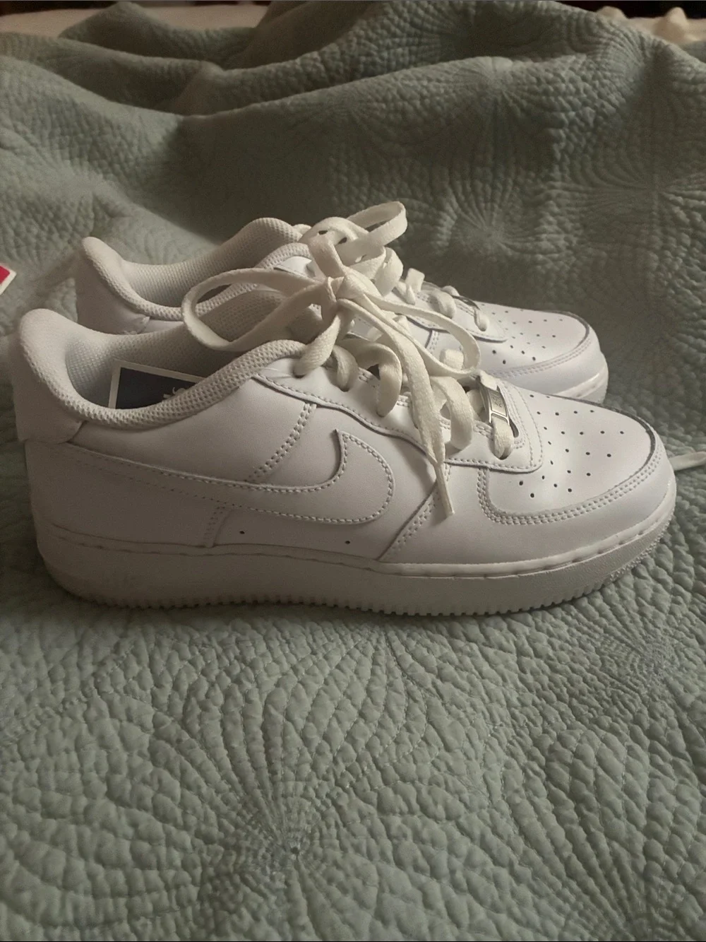 Kids White Nike-Style AF1 Low Top Sneakers